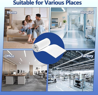 MERV 8 Cut to Fit Air Filter Material, Polyester Air Filter Media with Adhesive Hook Tape for HVAC Systems, Furnaces, Return Vents, Home & Office Use(Captures Dust, Pet Dander, 3.0 Microns)
