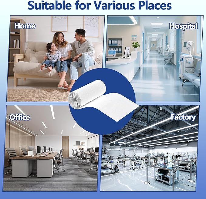 MERV 13 Cut to Fit Air Filter Material, 23 Sq Ft (29.5"x112") Polyester Filter Roll with Adhesive Hook Tape, Captures 0.3 Microns Dust Pet Dander Allergens for HVAC Furnace Ceiling Vents
