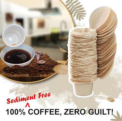 Delibru Unbleached K Cup Filters With Lid for Reusable Coffee Pods - Pack of 300 - Keurig Coffee Filters for K Cup - Natural and Compostable