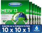 10X10x1 MERV 13 Air Filters, 6-Pack, Actual Size: 9.70" x 9.70" x 0.75", Pleated Design with Enhanced Filter Media for Superior Filtration,Perfect for HVAC, AC & Furnace Systems