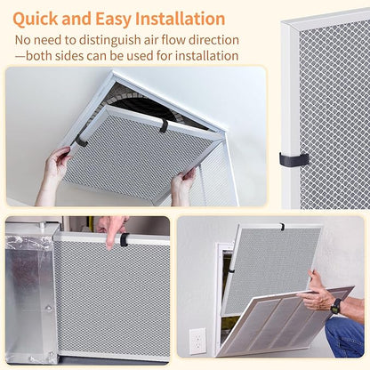 2-Pack 20x23x1 MERV 8 Reusable & Washable Electrostatic Air Filters - Long-Lasting Filter for HVAC, Furnace & Air Conditioner Units, Actual Size: 19-5/8” x 22-5/8” x 7/8”