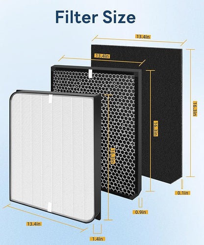 3000/3500 Replacement Filter Compatible with Air doctor 3000/3500 Air Purifi-er, with 1 main filter + 2 Activated Carbon filters + 4 Carbn Pre-Filters