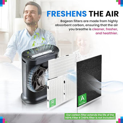 Bagean HPA300 Carbon Pre Filter A Compatible with Honeywell Air Purifier Filter Replacement - Fits HPA300 HPA5350 HPA5300B Series - Activated Prefilter A Absorbs Odor & Filters Freshen the Home (2-Pk)