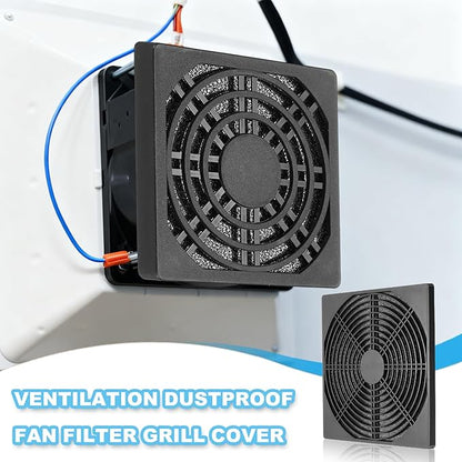PATIKIL 200mm Fan Filter Grill, 6 Pcs Plastic Ventilation Dustproof Grill Cover Cooling Ventilator with Screws for Industry Workshop Computer Case Refrigerators Air Conditioning, Black