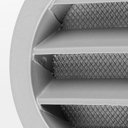 calimaero® WSGG 3" Inch Gray Round Metal Air Vent Grill Cover Flat Louver with Fly Screen Fits Only with Metal Ducts