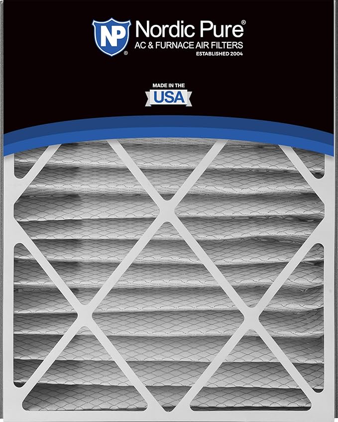 Nordic Pure 20x25x5 (Actual Size: 19 3/4 x 24 1/4 x 4 7/8) Air Bear Replacement 266649-102 MERV 13 Air Filters 2 Pack