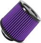 Cold Air Intake Filter High Performance Washable Filter Clamp-On Replacement Air Filter Flange Diameter 3inch/76mm Purple