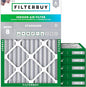 Filterbuy 24x30x2 Air Filter MERV 8 Essential Dust & Allergy Defense (6-Pack), Electrostatic Pleated HVAC AC Furnace Filters Replacement, Made in USA (Actual Size: 23.50 x 29.50 x 1.75)