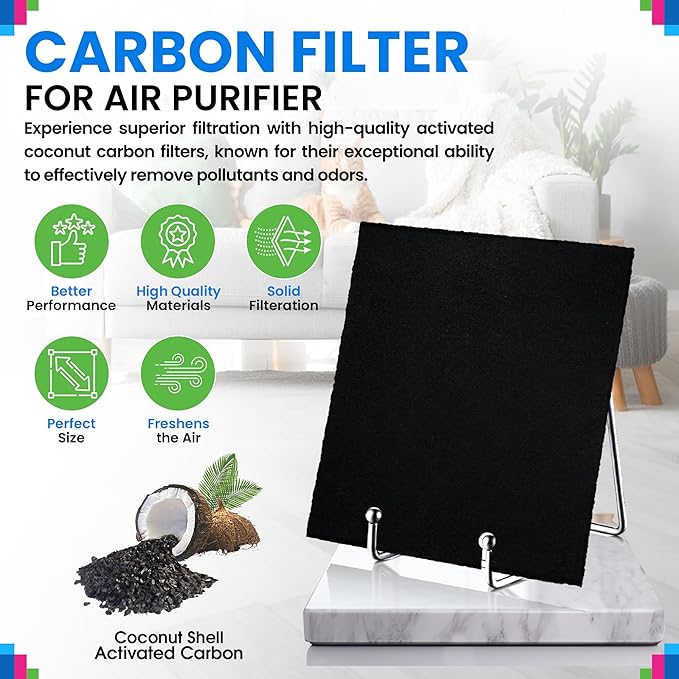 Bagean HPA200 Carbon Pre Filter A Compatible with Honeywell Air Purifier Filter Replacement - Fits HPA200 HPA5200 HPA5250 Series - Activated Prefilter A Absorbs Odor & Filters Freshen the Home (6-Pk)