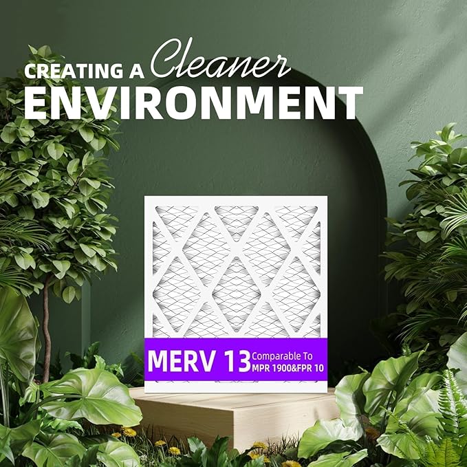 16x20x1 MERV 13 (6-Pack) Pleated Air Filter (Actual Size: 15.75x19.75x0.75") MPR 1900 & FPR 10, Furnace Air Filters,16x20x1 air filter