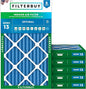 Filterbuy 14x25x2 Air Filter MERV 13 Optimal Smoke & Allergy Defense (6-Pack), Electrostatic Pleated HVAC AC Furnace Filters Replacement, Made in USA (Actual Size: 13.50 x 24.50 x 1.75)