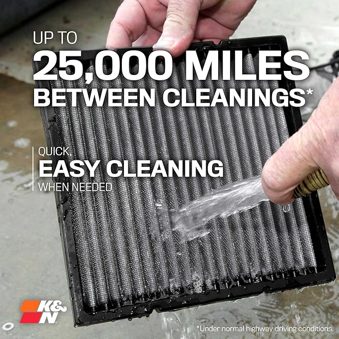 K&N LIFETIME Cabin Air Filter: Premium, Washable, Clean Air for your Cabin: Compatible with 2014-2025 Acura/Buick/Chervolet/Cadillac: (See Product Description for Select Models), VF2071
