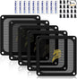 120mm Fan Filter PC Dust Filter Computer Fan Grills Dust Mesh Magnetic Frame PC Case Cover Dustproof PVC 50 Mesh(PVC, Gentleman Aesthetic, 120 * 120mm, 5pcs, Black)