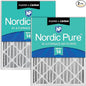 Nordic Pure 16x20x4 (Actual Size: 15 1/2 x 19 1/2 x 3 5/8) Pleated Air Filters MERV 14 Plus Carbon 2 Pack