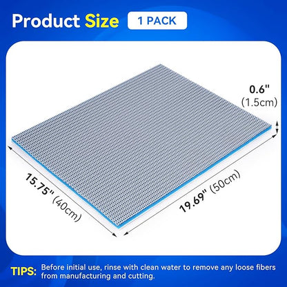 Borlech 8-Layer Fast-Acting Aquarium Filter Pad - Cut-to-Size Aquarium Floss Media for Fish Tank, Pond, Sump - Fast Water Polishing in Hours (19.7"x15.75"x0.6")