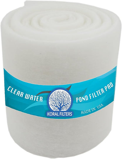 Premium Koi Pond Filter Media Roll - High-Efficiency Pond Filters for Outdoor Ponds, Reusable Fish Pond Filter Material,12" Wide by 6' by 1.25 Inches - Made in USA (PRO - Dye-Free - 6ft)
