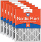 Nordic Pure 20x20x4 (Actual Size: 19 1/2 x 19 1/2 x 3 5/8) Pleated MERV 15 Air Filters 6 Pack