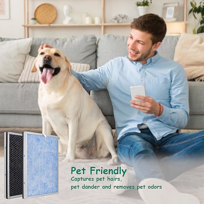 MSA3/MSA3S Filter Replacement, Compatible with Membrane Solutions MSA3 and MSA3S Smart Air Purifier, 【Upgraded】3-in-1 H13 True HEPA Filter, 2 Pack