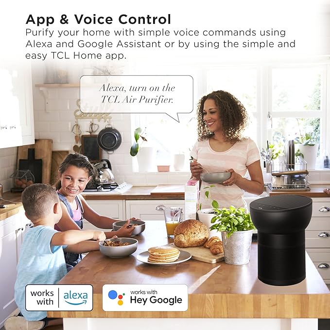 TCL Breeva A2 Air Purifiers for Home Bedroom with Ionizer Up to 441 ft², Auto Mode, H13 True HEPA Filter, 26db Quiet Air Cleaner Filter 99.97% Allergies Smoke Odor Pet Hair Dust Pollen Mold