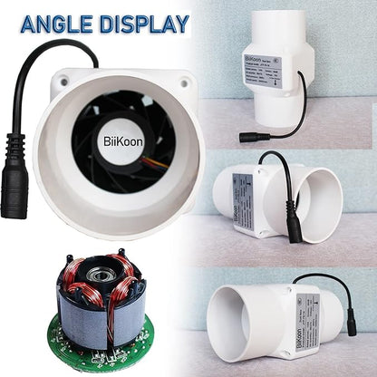 12V Inline Duct Fan 3 Inch Vent Booster 14W HVAC Exhaust Intake Fans 58Cfm Air Ventilation Blower for Grow Tent Attic Greenhouse Basement (Color : NO Adjustable Speed, Size : 14w)