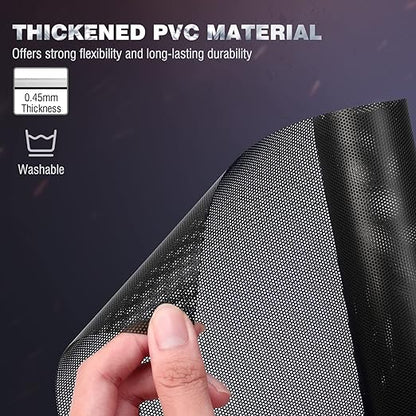 MoKo 400x300mm DIY PC Case Dust Mesh Filter, [4 Pack] PVC Dustproof Magnetic Dust Filter Cover, PC Mesh Grill with Magnetic Frame Strip Computer Cooler Fan Dust Filter for Computer PC Case, Black