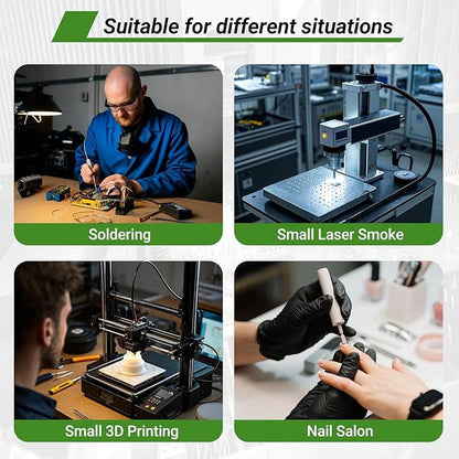 YC100 Solder Fume Extractor, Powerful 105W & Suction 260m³/h, Low-Noise Below 53dB, Fume Extractor Soldering with 13 Filters 3-Layers Filtration,Fume Extractor for 5W 10W Laser Engraving, Soldering