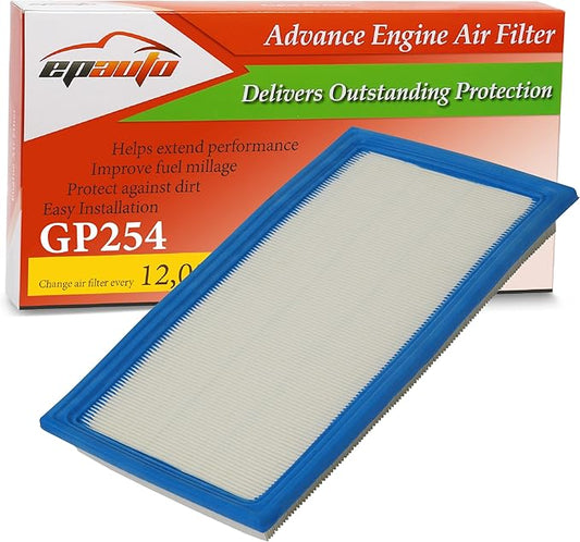 EPAuto GP254 (CA10254) Engine Air Filter Replacement for Nissan Frontier 2.5L (2005-2019), Suzuki Equator 2.5L (2009-2012) - Fits 4 Cylinder Engine for Improved Airflow & Fuel Efficiency