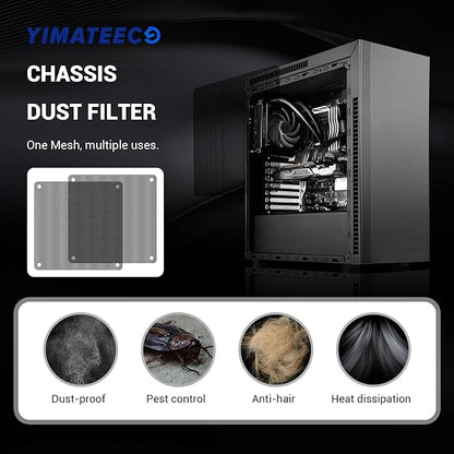 120mm Fan Dust Filter PC, 10Pack PVC Computer Dust Filter Mesh Dustproof Case Cover PC Cooler Fan Filter Grills with 40pcs Screws for Computer Cooler (PVC, 120 * 120mm, 10pcs, Black)