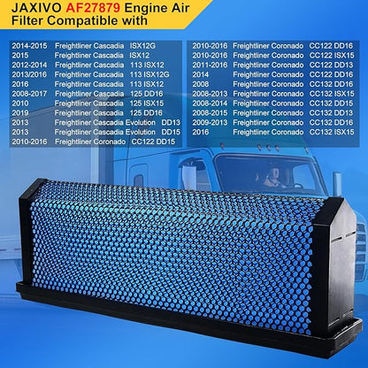 AF27879 Engine Air Filter Compatible with Freightliner 08-17 Cascadia,10-16 Coronado,DD13 DD15 DD16 Cummins ISX12 ISX15 Engine Trucks Accessories Parts Replaces CA5790 CA11249 AF56500