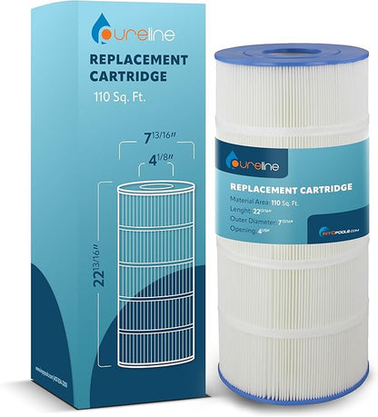Pureline 110 Sq Ft Pool Replacement Cartridge Filter, Compatible with Jacuzzi Triclops TC330 (Non Triangular Cartridges only)