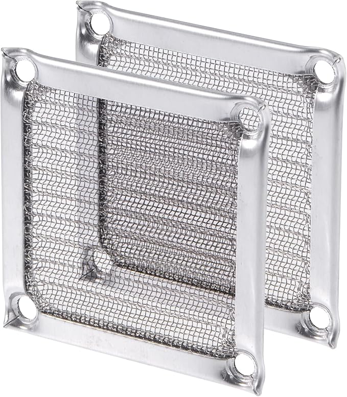MECCANIXITY 60mm Computer Fan Filter Grills Stainless Steel Mesh Dustproof Case Cover for Computers, Pack of 2