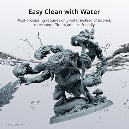 ANYCUBIC Water Washable 3D Printer Resin 2.0, 405nm High Precision 3D Resin, Low Shrinkage Photopolymer Resin for 4K/8K/12K Capable LCD DLP Resin 3D Printer Printing (HD Grey, 1000g)