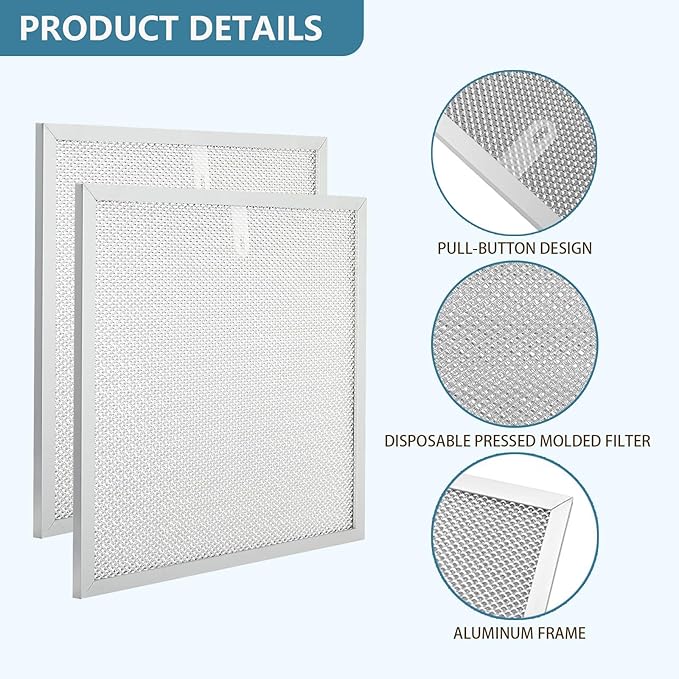 S99010467 Range Hood Filter 11.5" x 11.5" Replacement For Broan range hood BXT1 & Nutone AR1 series Kitchen Exhaust Fan Stove Hood Vent Filter Replaces S99010467 99010467 2 Pack