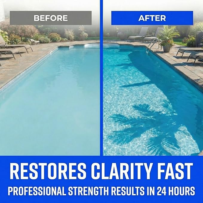Pool Clarifier - Heavy-Duty Ultra-Concentrated Liquid, Water Clarifier for Clear Water, Chlorine/Bromine/Salt Compatible Pool Chemicals, Boosts Filtration, 3 Liter (101.5 fl oz)