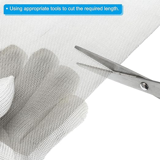 PATIKIL 40" L x 10" W Woven Wire Mesh, 30 Mesh 316L Stainless Steel Air Vent Filter Screen for Window Security Vent Cover Filtration Animals Fence