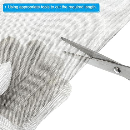 PATIKIL 40" L x 10" W Woven Wire Mesh, 30 Mesh 316L Stainless Steel Air Vent Filter Screen for Window Security Vent Cover Filtration Animals Fence