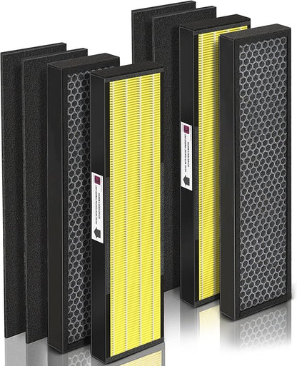 [Pet Care] Uaswpart FLT5000 Filter C Replacement Compatible with Germ-Guardian Filter Replace AC5000E AC5250PT AC5300B AC5350B AC5350W CDAP5500BCA and More, 4x H13 HEPA with Carbon+4x Pre-Filters