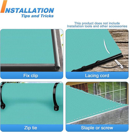 TANG Sun Shade Fabric Roll 8'x83' Shade Cloth for Garden Turquoise Green HDPE Mesh Shading Pergola Cover Replacement Canopy, 95% Blockage Sunshades for Outdoor Patio Backyard Plant