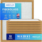 Fiberglass Air Filter -16x20x1Air Filter 12 Pack - Non Pleated 16"x20"x1", AC Filters for Home, Fiberglass, HVAC filters, Heater, Furnace Catcher for Dust - 1 YEAR SUPPLY