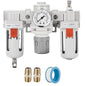 NANPU 3/4" NPT Air Filter, Regulator & Lubricator (FRL) Combo - Water/Oil Trap Separator - Pressure Gauge(0-150 psi), 5 Micron Brass Element, Semi-Auto Drain, Poly Bowl, Metal Bracket