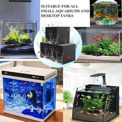 Aquarium Filter Cube with Activated Carbon – 2 Pack Reusable 2" Filter Media for Betta Fish Bowls, Nano Tanks & Small Aquariums, Improves Water Quality & Clarity