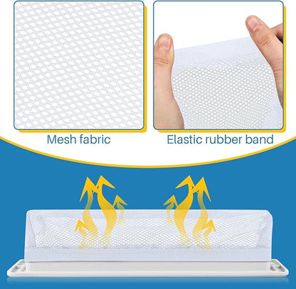 Zonon 12 Pcs 4 x 10 Inch Floor Register Trap Cover Vent Screen for Home Vent Mesh Elastic Band Filter Floor Register Trap Keeps Pet Hair, Food Out(White)
