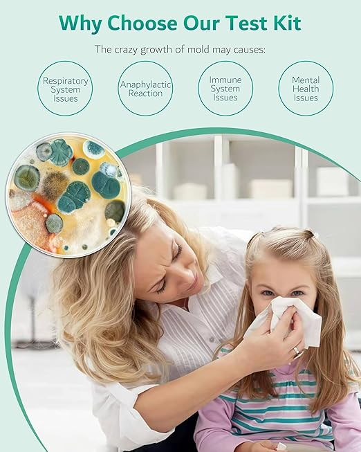 Mold Test Kit for Home - 12 Simple Detection Tests for HVAC, Surfaces & Indoor Air Quality, DIY Black Mold Detector Testing kit at Home, with Detailed Identification Guide & Free Lab Analysis