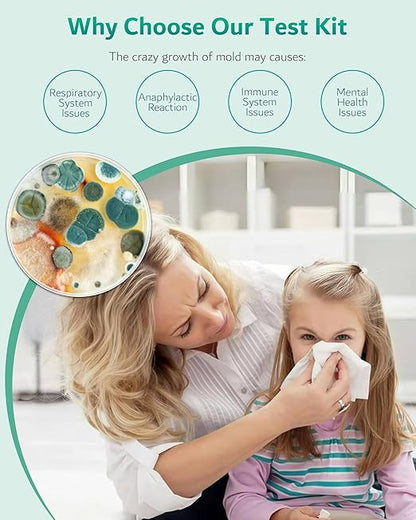 Mold Test Kit for Home - 12 Simple Detection Tests for HVAC, Surfaces & Indoor Air Quality, DIY Black Mold Detector Testing kit at Home, with Detailed Identification Guide & Free Lab Analysis