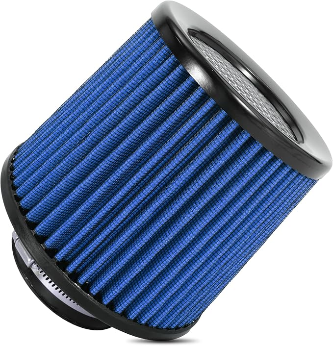 Cold Air Intake Filter High Performance Washable Filter Clamp-On Replacement Air Filter Flange Diameter 3inch/76mm Blue