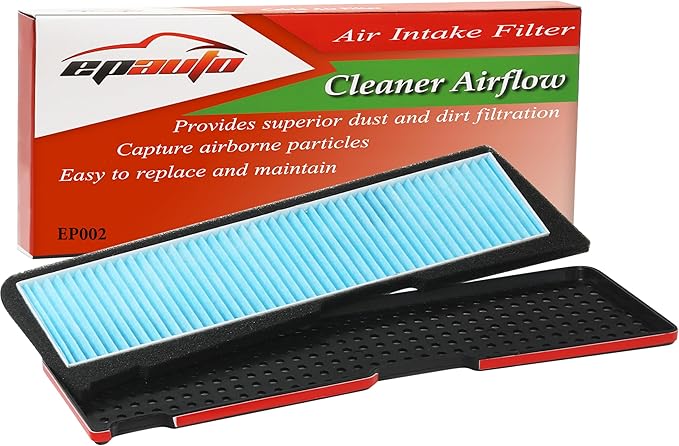 EPAuto Air Intake Filter + Grille Cover Replacement for Tesla Model 3 (2021-2025) / External Air Inlet Vent Compatiable, 12.5''L x 3.75''W
