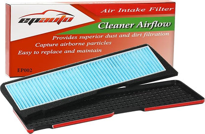 EPAuto Air Intake Filter + Grille Cover Replacement for Tesla Model 3 (2021-2025) / External Air Inlet Vent Compatiable, 12.5''L x 3.75''W