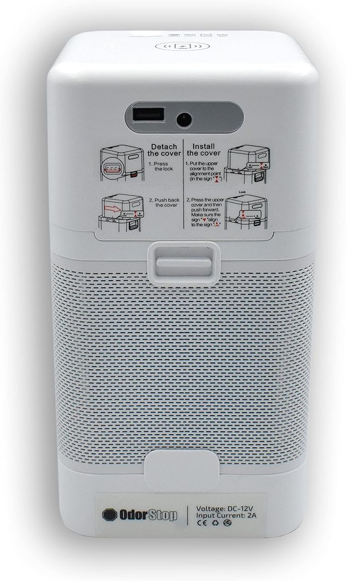 OdorStop OSAP2W HEPA Air Purifier for Areas up to 300 sq ft with USB Charger, White