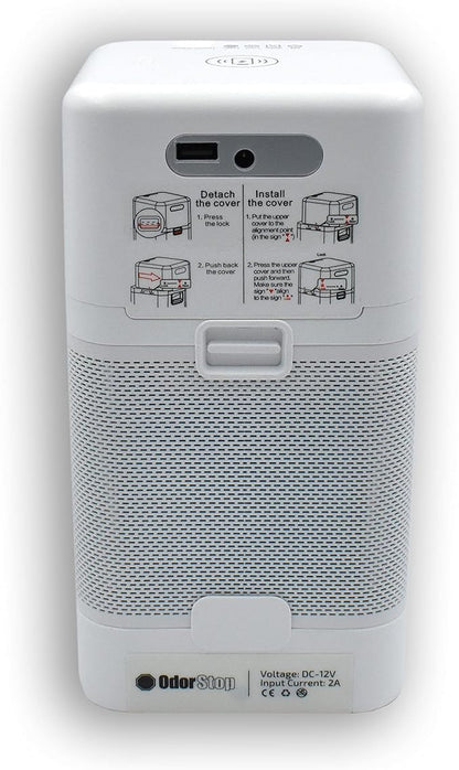 OdorStop OSAP2W HEPA Air Purifier for Areas up to 300 sq ft with USB Charger, White