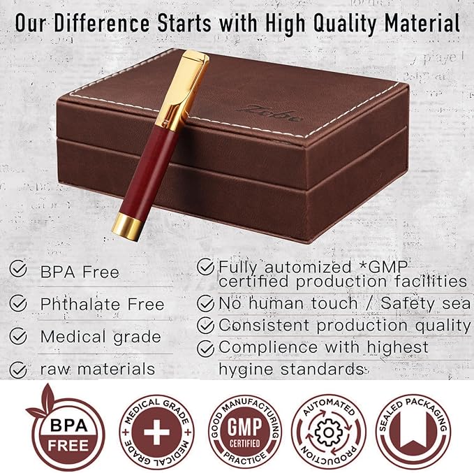 Reusable Washable Cigarette Filter Tips Mouthpiece Handcrafted Solid Wood Metal Smoking Cigarette Filter Never Fade Suitable for Coarse Fine Medium Birthdays Christmas Father Day Gift (Red Sandalwood)